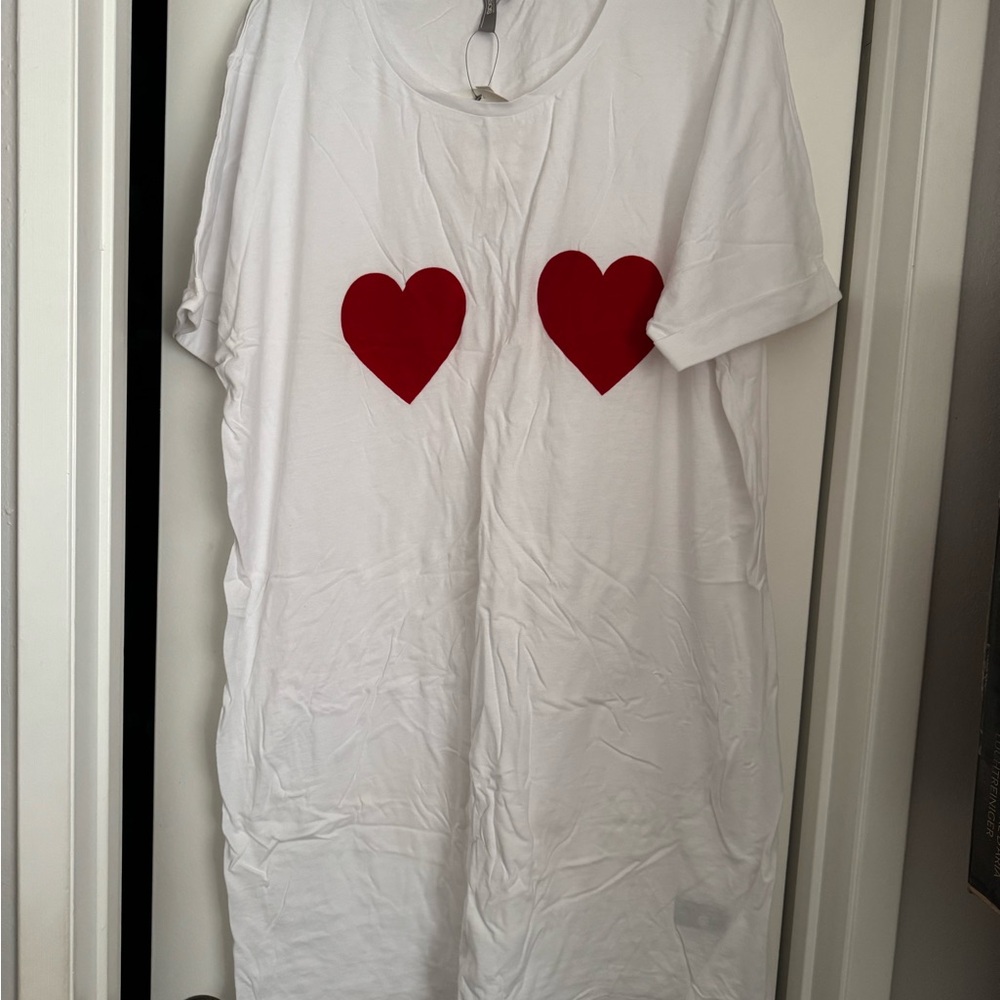 ASOS White Tee with Red Heart Accents